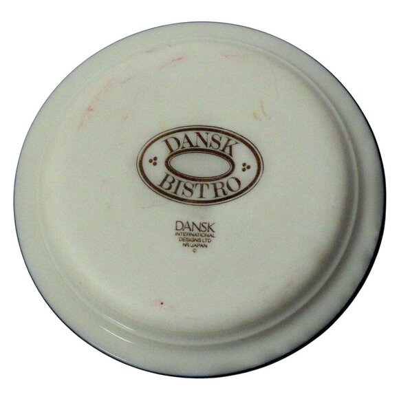 DANSK BISTRO DEMITASSE TEACUP Mug SAUCER Set Cobalt Blue Cream off White Plate - Picture 7 of 7